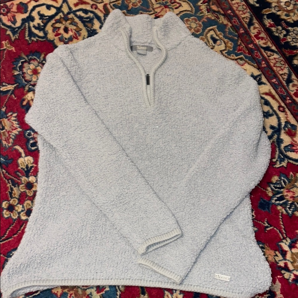 Cozy Gray Quarter-Zip Sweater